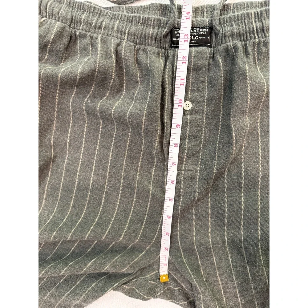 POLO RALPH LAUREN Mens Lounge Pants Sleepwear Charcoal Gray Pinstripe L